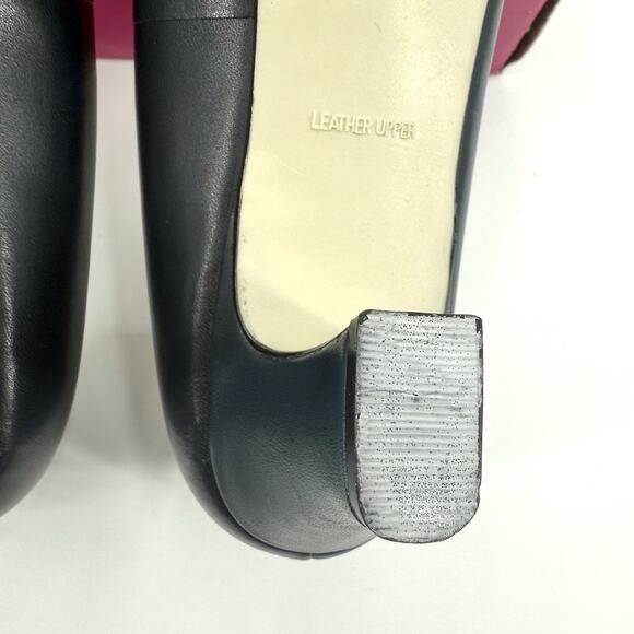 Vtg 925 So Soft Womens Olivia Shoes 8.5W Navy Leather Comfort Slip On Pump Heels - Picture 8 of 11